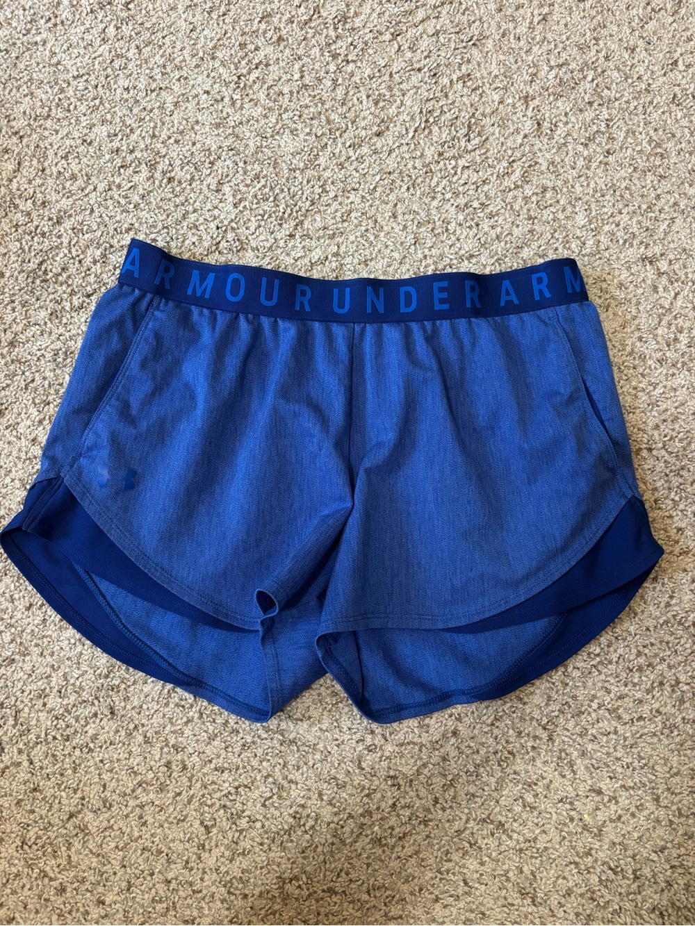 Under Armour Royal Blue Women's Running Shorts with Branded Waistband
